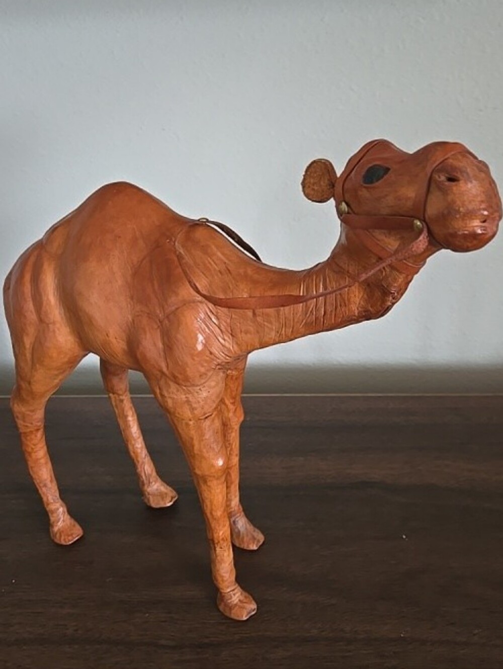 Leather Wrapped Camel Figurine/Statue  Stunning Patina-Design